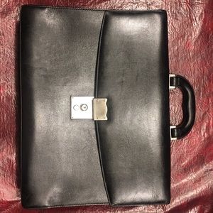 Barneys New York Black Briefcase - Italian Made